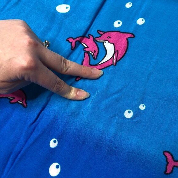 DOLPHIN Under the Sea Blue & Pink Coral Reef Tassel Beach Coverup Sarong Skirt - Picture 11 of 16